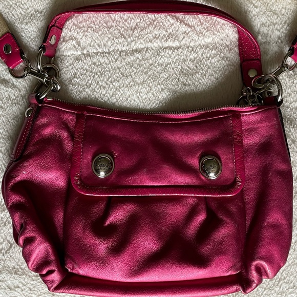 Coach Poppy 2-Way Pink Handbag with Guitar‎ Strap - Picture 4 of 9